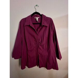 Fred David Purple 3 quarter sleeve blouse 26/28 size